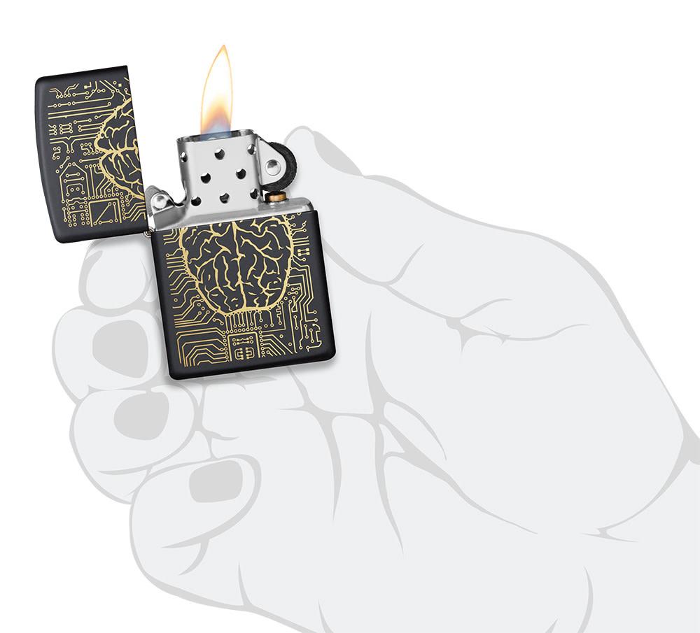 Zippo Artificial Intelligence Black Matte Windproof Lighter