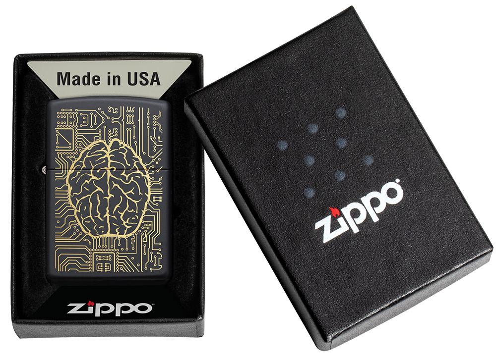 Zippo Artificial Intelligence Black Matte Windproof Lighter