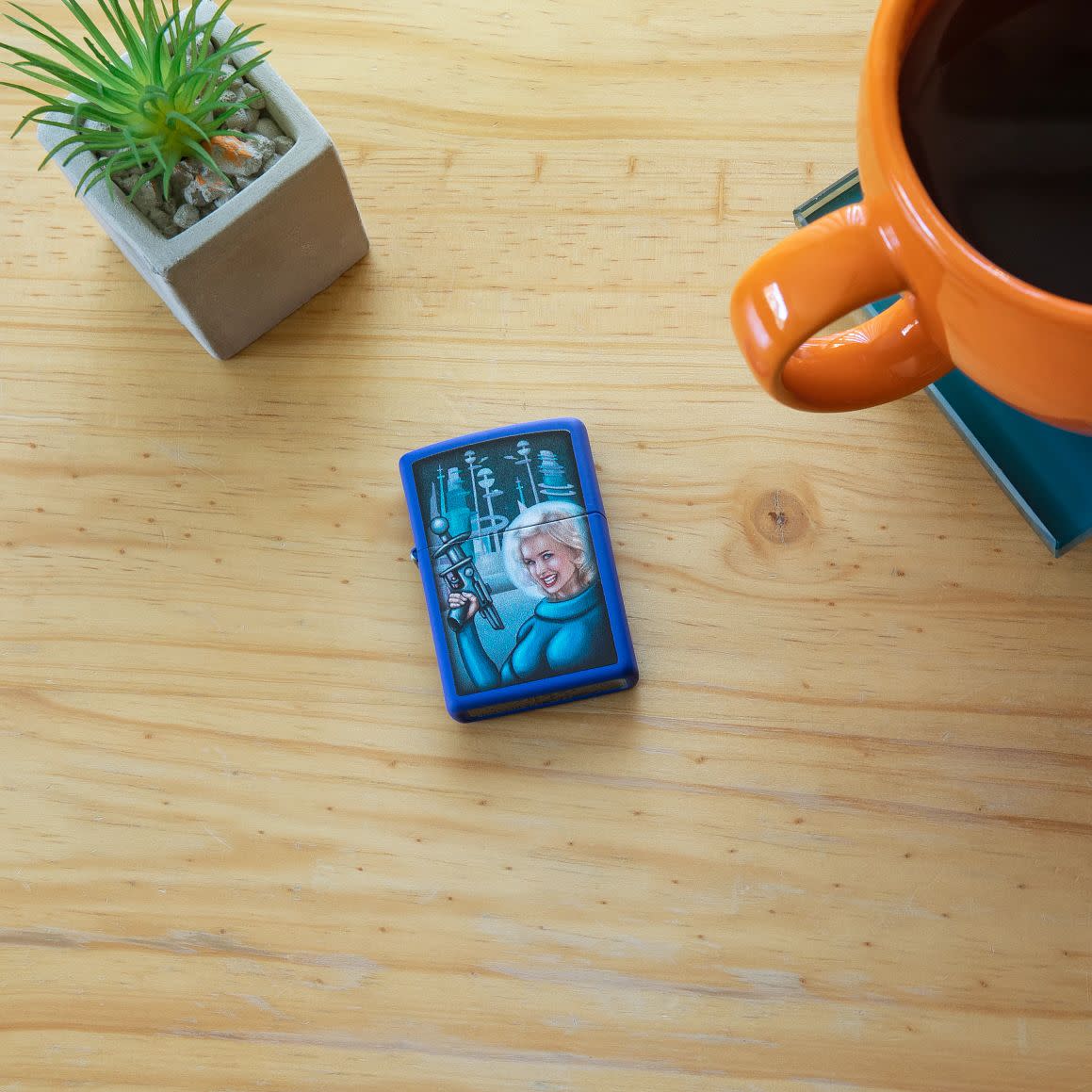 Zippo Retro Futuristic Royal Blue Matte Windproof Lighter