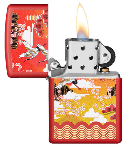 Zippo Kimono Design Red Matte Windproof Lighter