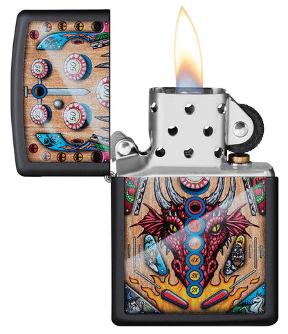 Zippo Dragon Pinball Design Black Matte Windproof Lighter