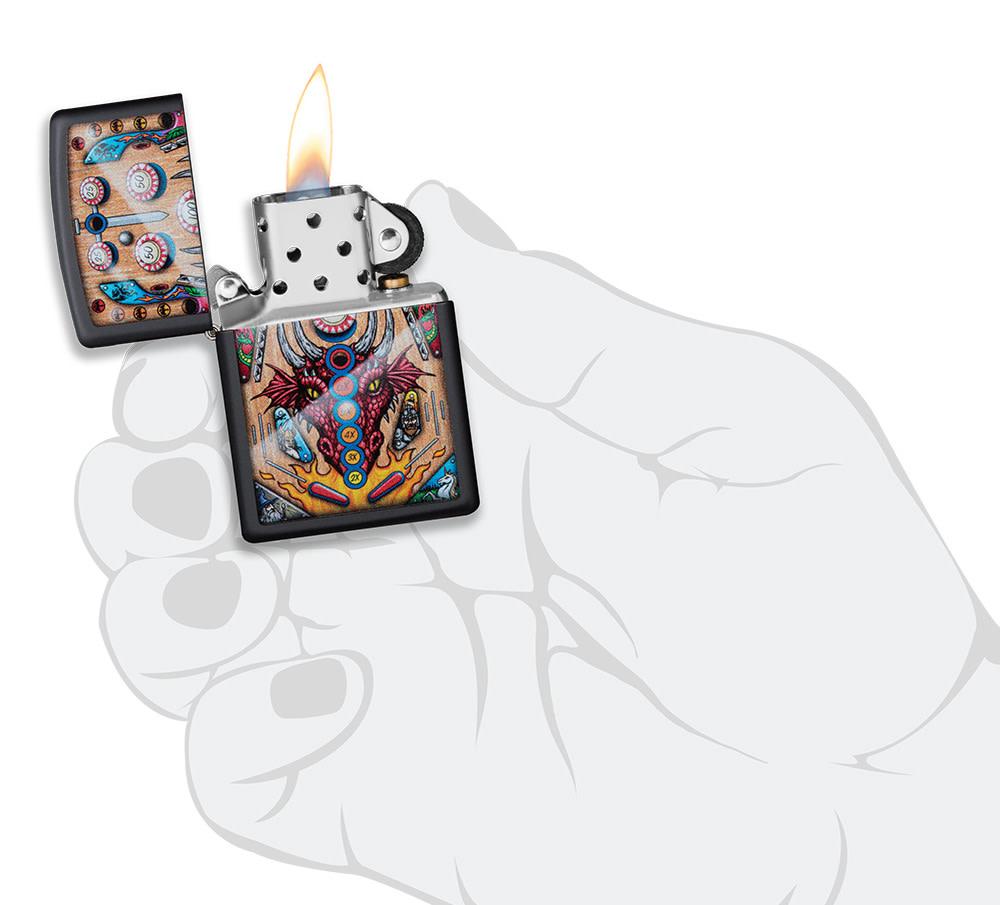 Zippo Dragon Pinball Design Black Matte Windproof Lighter