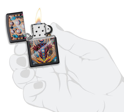 Zippo Dragon Pinball Design Black Matte Windproof Lighter