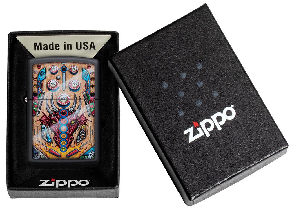 Zippo Dragon Pinball Design Black Matte Windproof Lighter