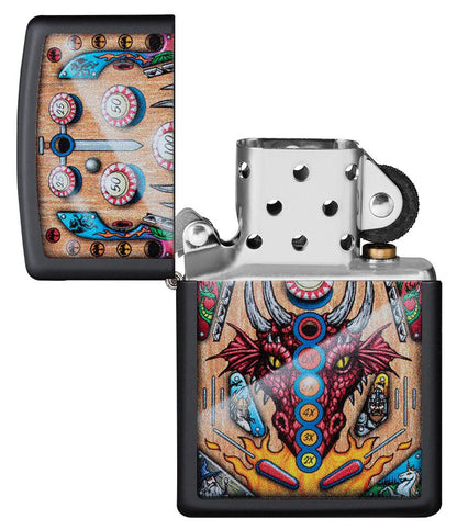 Zippo Dragon Pinball Design Black Matte Windproof Lighter