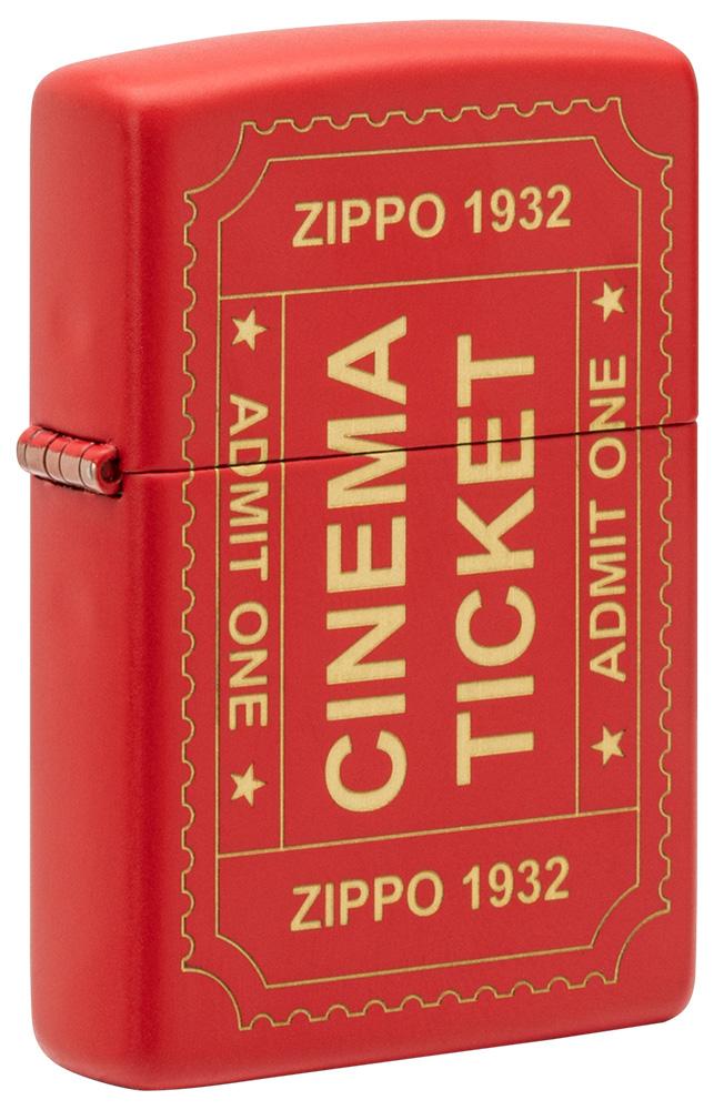 Zippo Cinema Ticket Red Matte Windproof Lighter