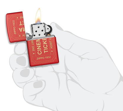 Zippo Cinema Ticket Red Matte Windproof Lighter