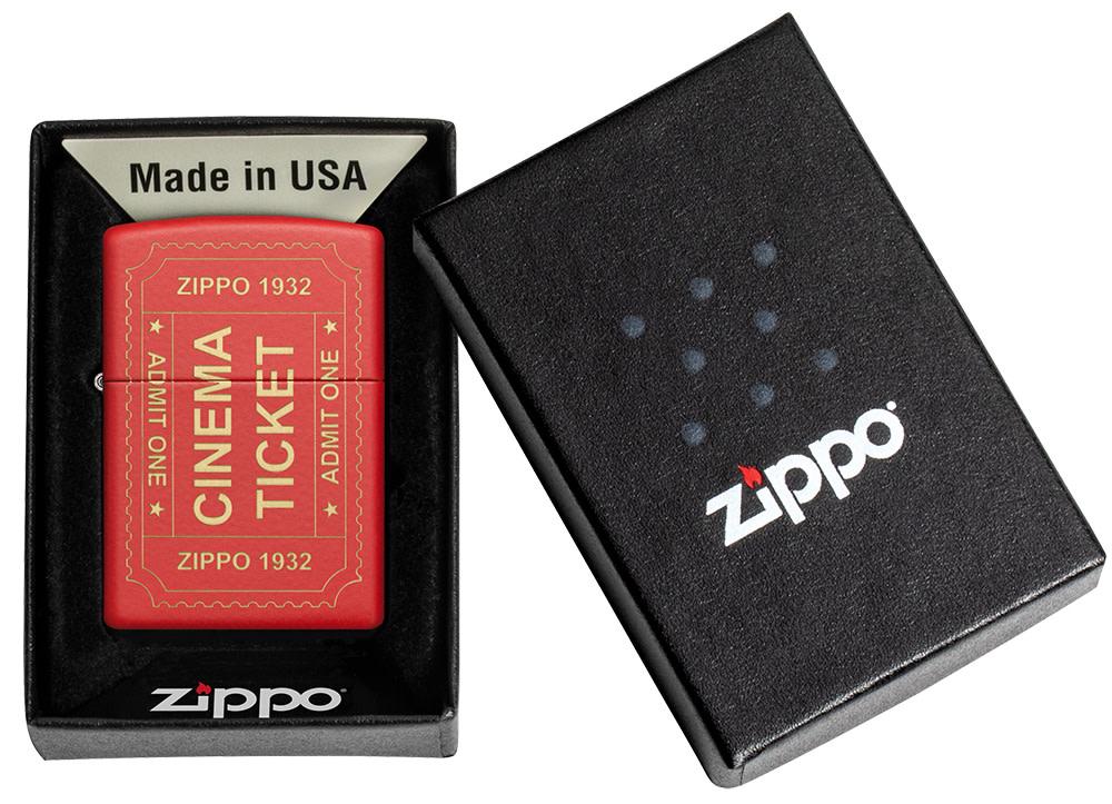 Zippo Cinema Ticket Red Matte Windproof Lighter