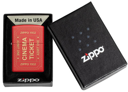 Zippo Cinema Ticket Red Matte Windproof Lighter