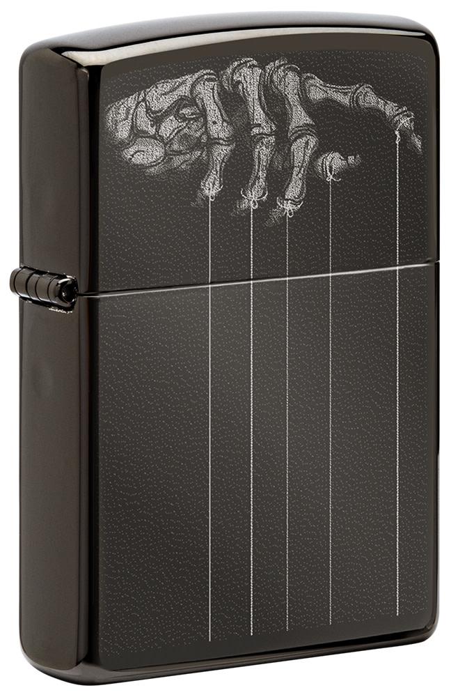 Zippo Skeleton Puppet Strings High Polish Black Windproof Lighter