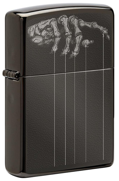 Zippo Skeleton Puppet Strings High Polish Black Windproof Lighter