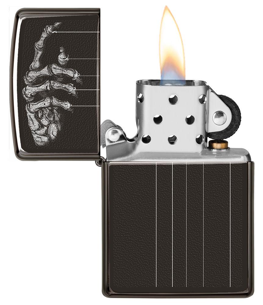 Zippo Skeleton Puppet Strings High Polish Black Windproof Lighter