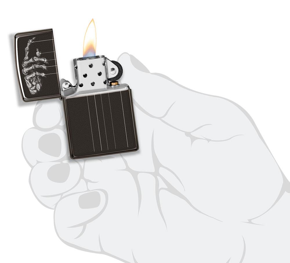 Zippo Skeleton Puppet Strings High Polish Black Windproof Lighter