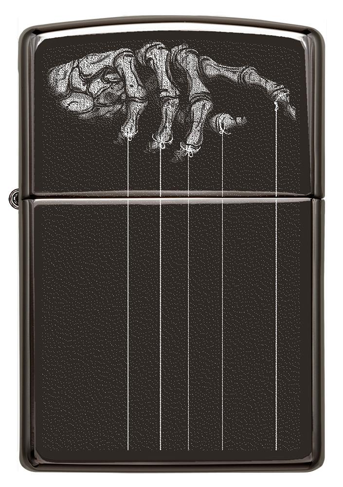 Zippo Skeleton Puppet Strings High Polish Black Windproof Lighter