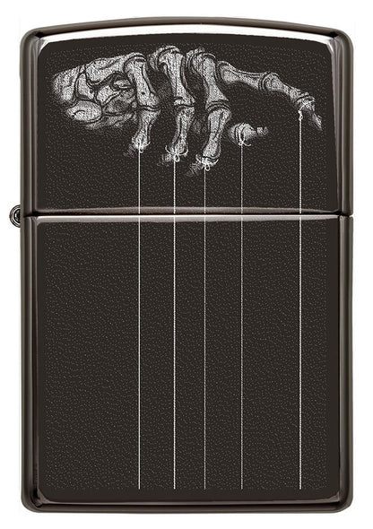 Zippo Skeleton Puppet Strings High Polish Black Windproof Lighter