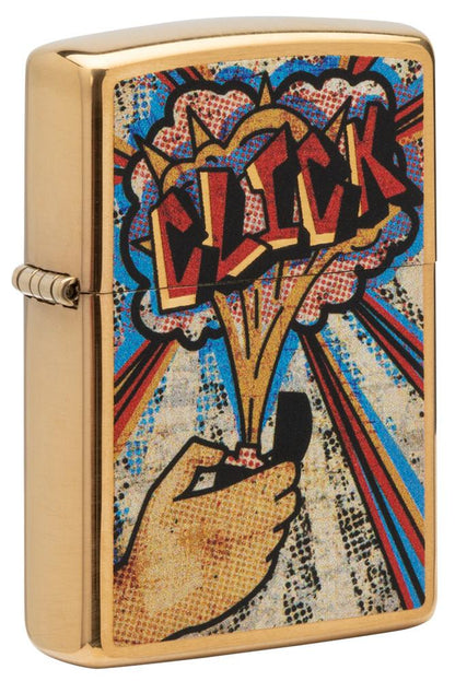Zippo Click Brushed Brass Windproof Lighter