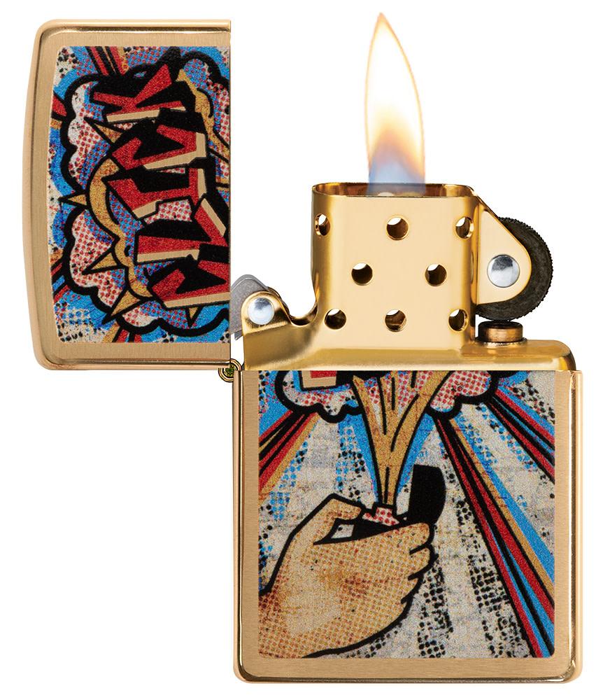 Zippo Click Brushed Brass Windproof Lighter