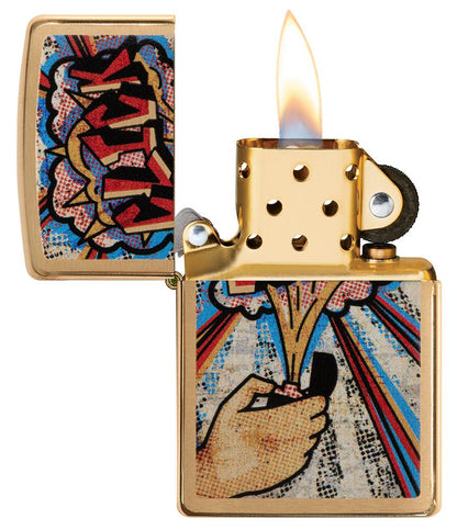 Zippo Click Brushed Brass Windproof Lighter