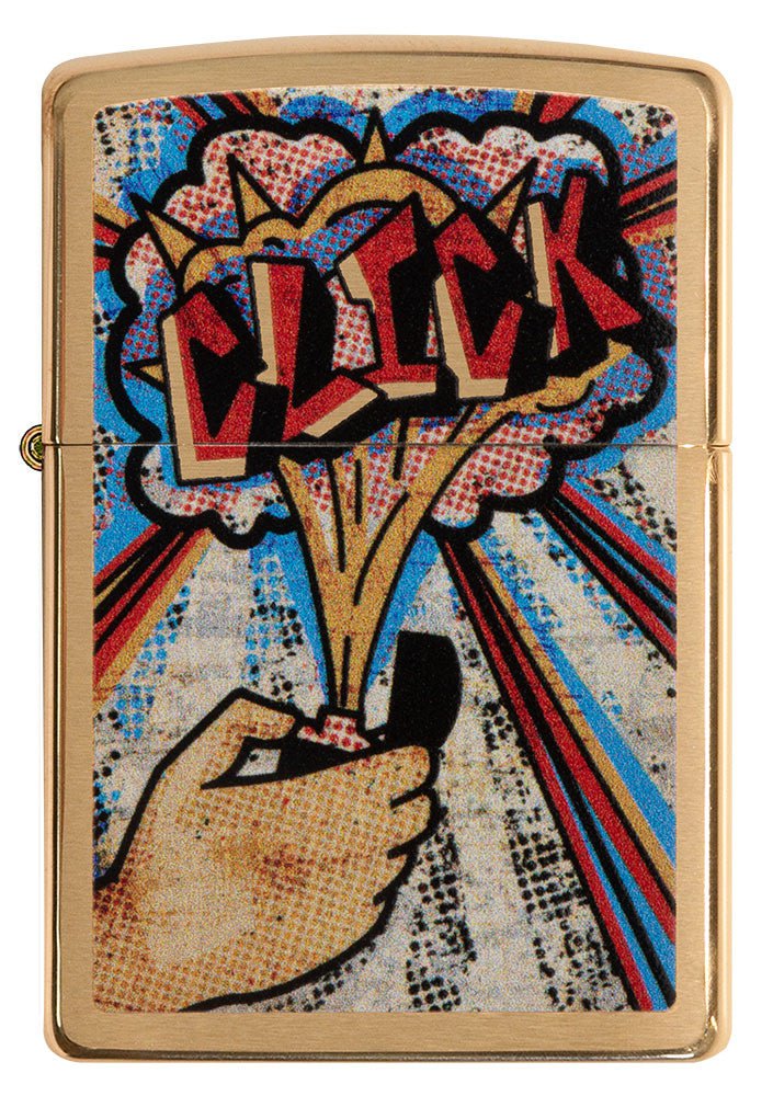 Zippo Click Brushed Brass Windproof Lighter