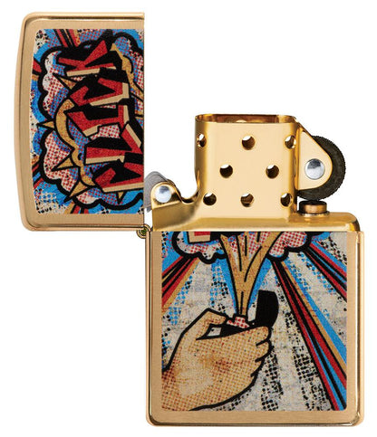 Zippo Click Brushed Brass Windproof Lighter