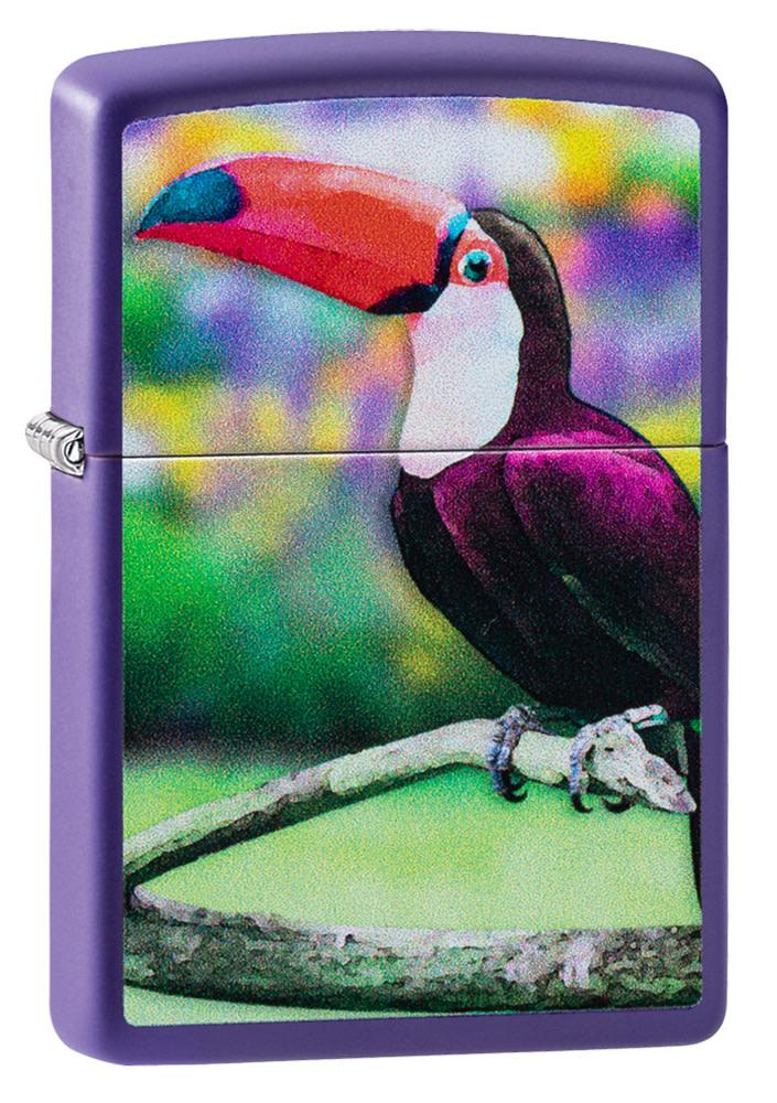 Zippo Toucan Design Purple Matte Windproof Lighter