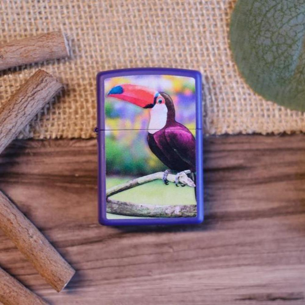 Zippo Toucan Design Purple Matte Windproof Lighter