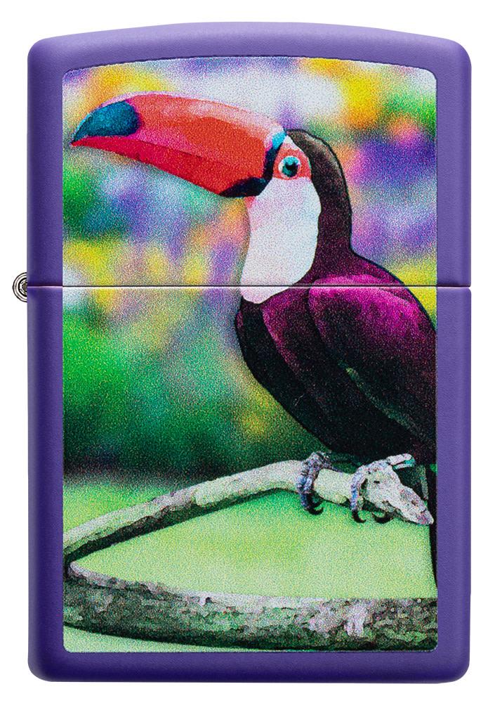 Zippo Toucan Design Purple Matte Windproof Lighter