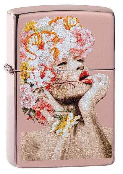 Zippo Floral Woman Design Rose Gold Windproof Lighter