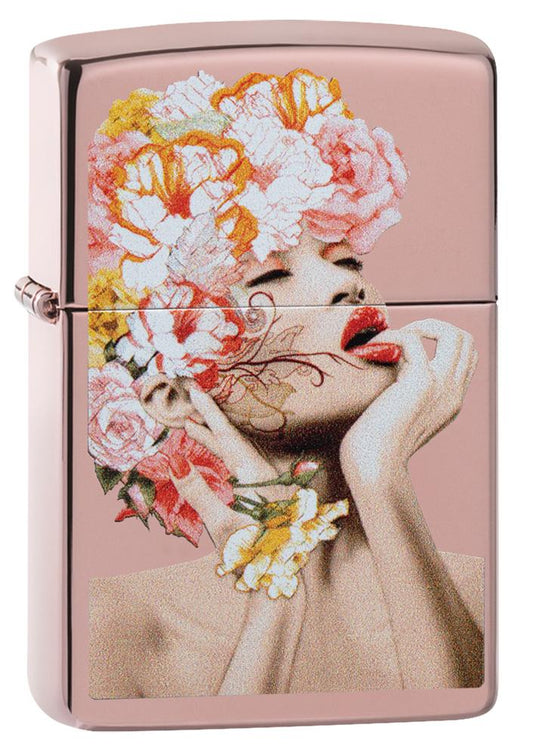 Zippo Floral Woman Design Rose Gold Windproof Lighter