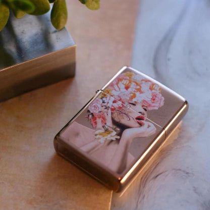 Zippo Floral Woman Design Rose Gold Windproof Lighter