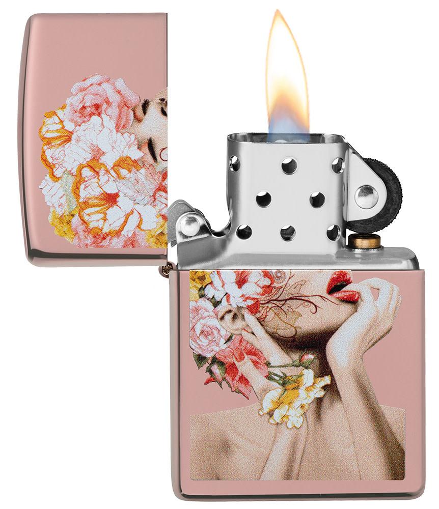 Zippo Floral Woman Design Rose Gold Windproof Lighter