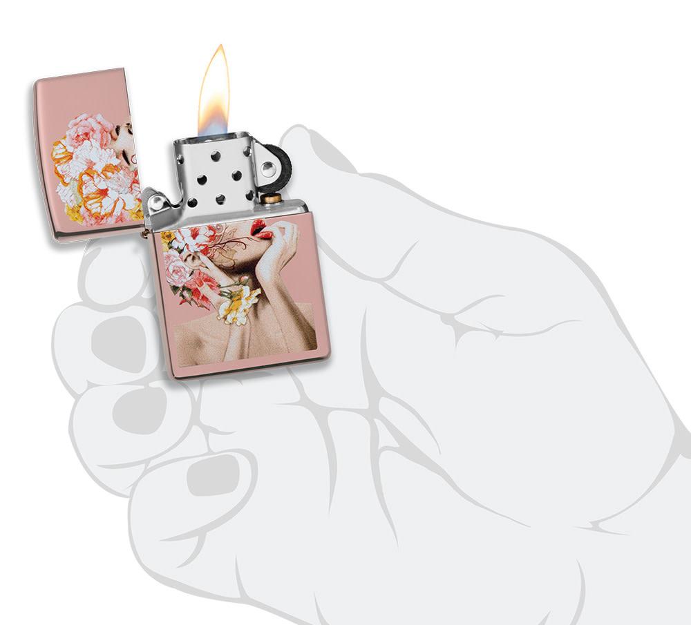 Zippo Floral Woman Design Rose Gold Windproof Lighter