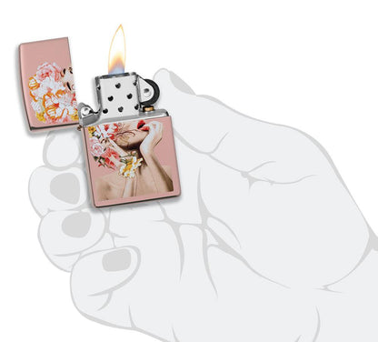 Zippo Floral Woman Design Rose Gold Windproof Lighter