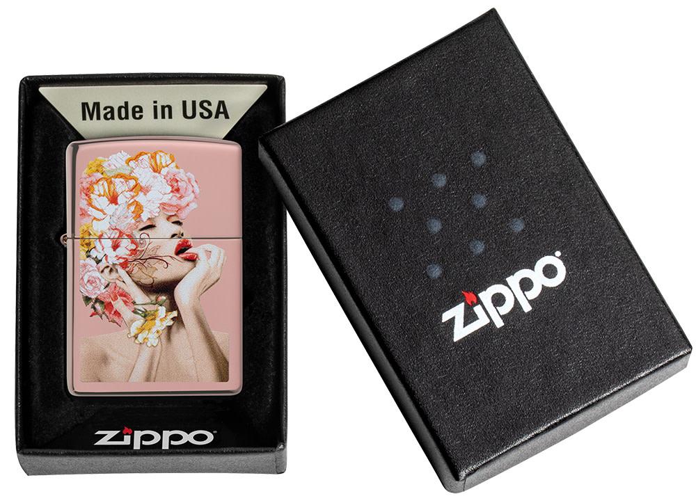 Zippo Floral Woman Design Rose Gold Windproof Lighter