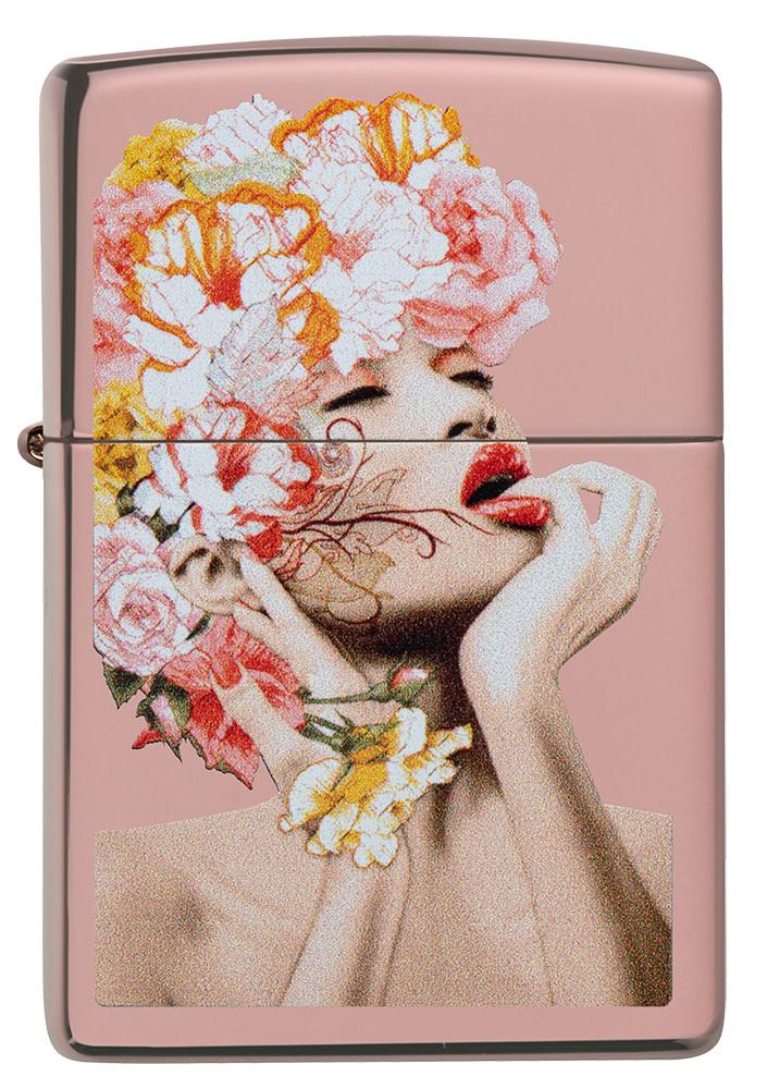 Zippo Floral Woman Design Rose Gold Windproof Lighter