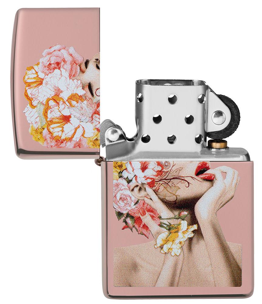 Zippo Floral Woman Design Rose Gold Windproof Lighter