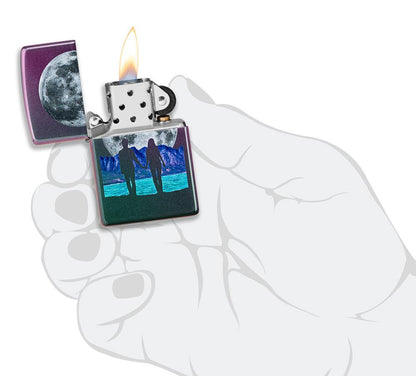 Zippo Moon Couple Design Iridescent Windproof Lighter