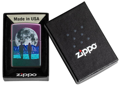 Zippo Moon Couple Design Iridescent Windproof Lighter