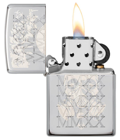 Zippo Mask 2020 Design High Polish Chrome Windproof Lighter