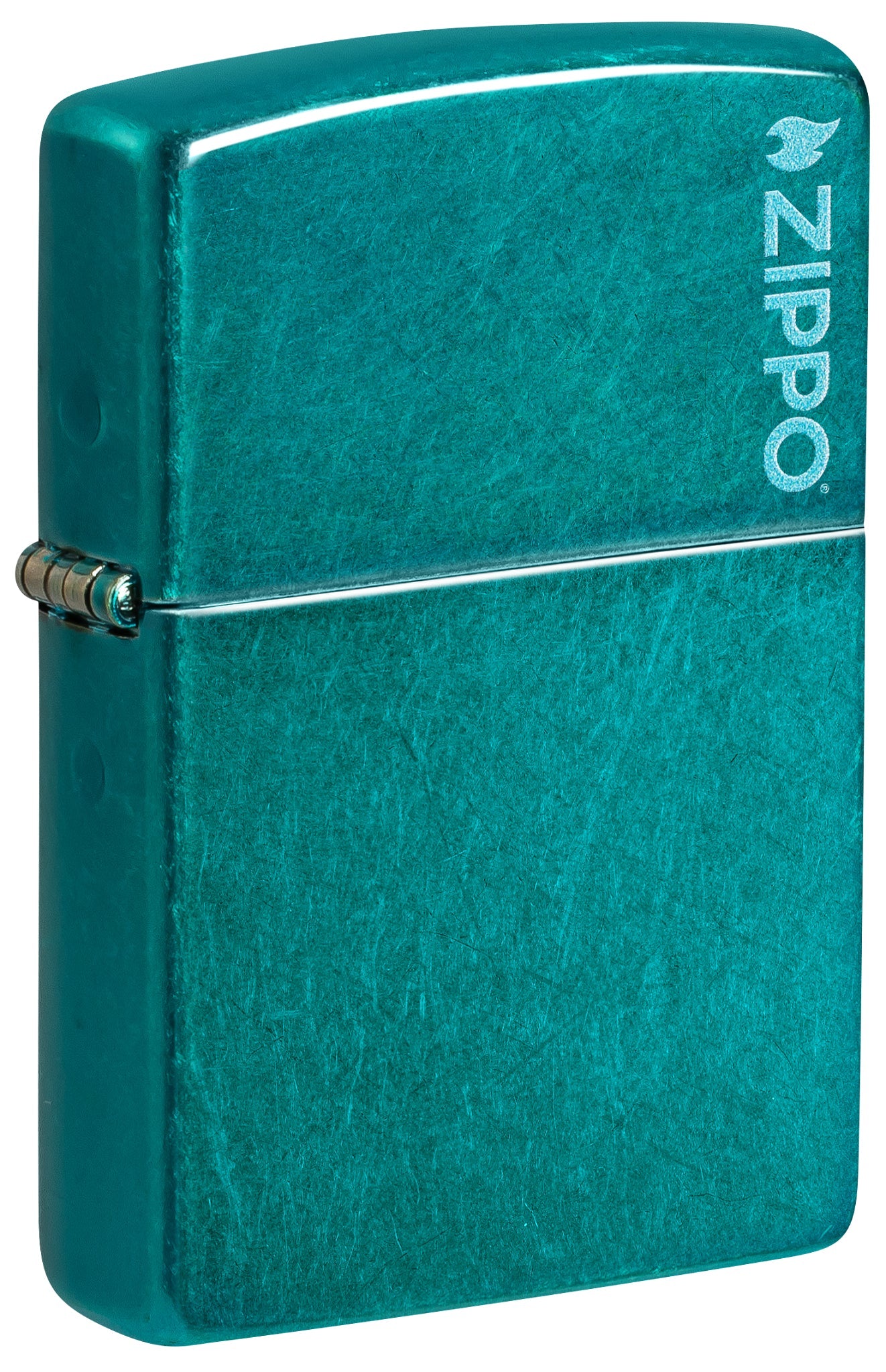 Zippo Classic Candy Teal Logo Windproof Lighter
