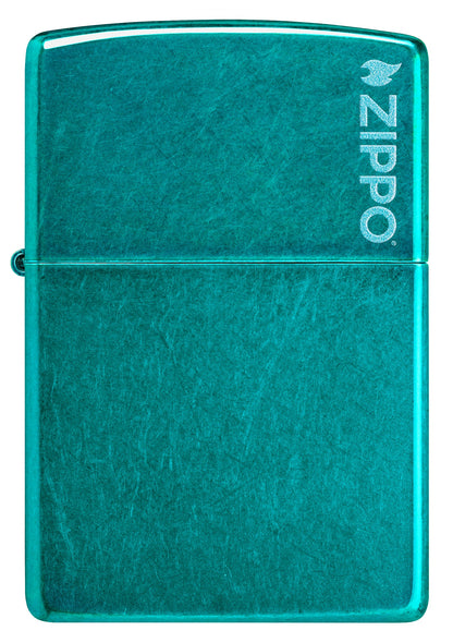 Zippo Classic Candy Teal Logo Windproof Lighter