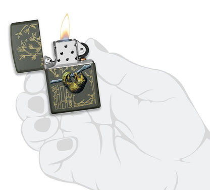 Zippo Pangolin Design Green Matte Windproof Lighter