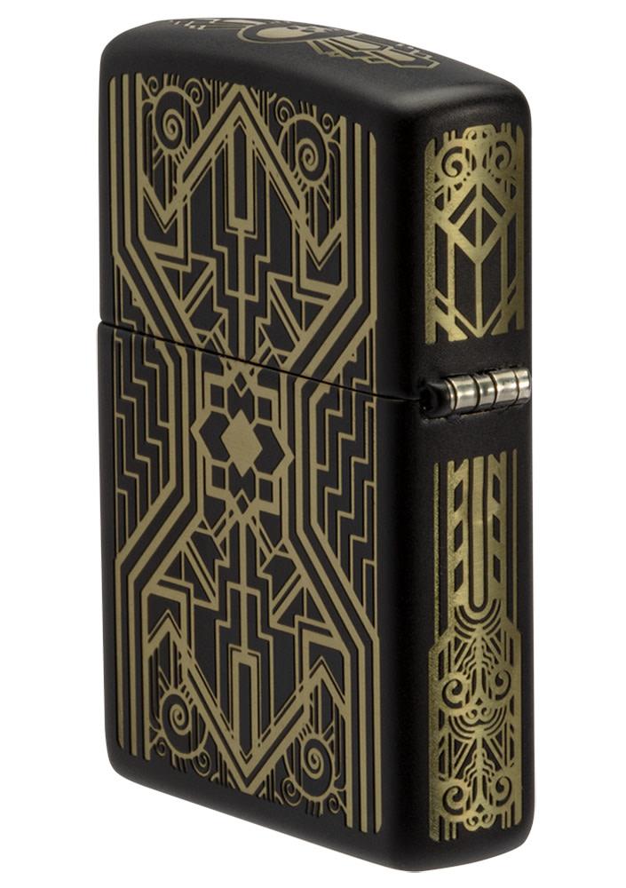 Zippo Art Deco Skull Black Matte Windproof Lighter