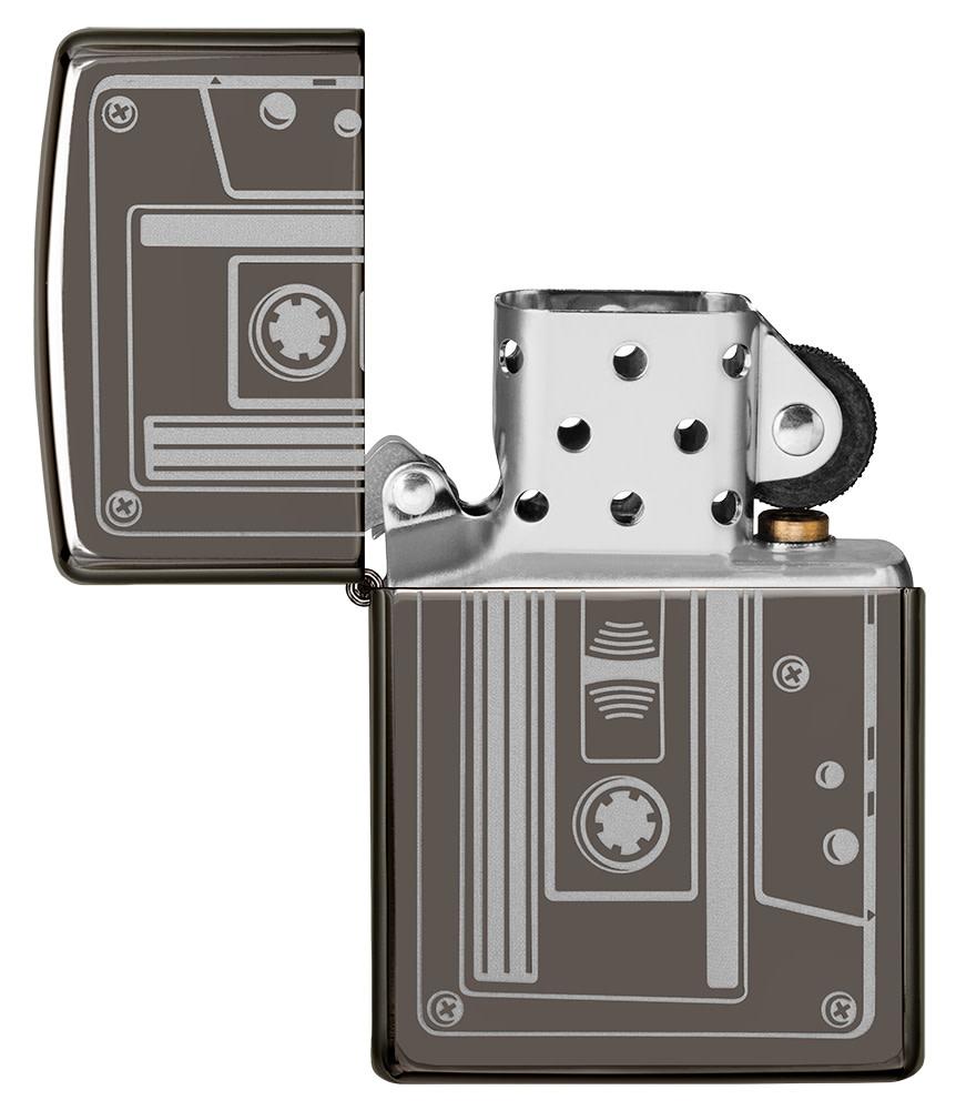 Zippo Cassette Tape Black Ice® Windproof Lighter