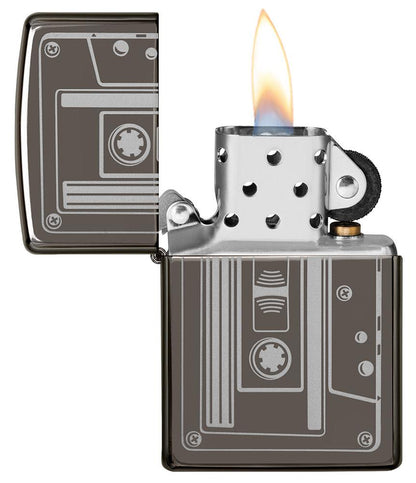 Zippo Cassette Tape Black Ice® Windproof Lighter