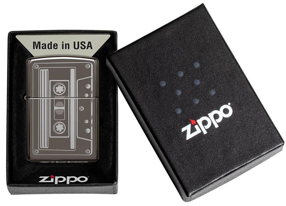 Zippo Cassette Tape Black Ice® Windproof Lighter
