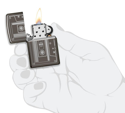 Zippo Cassette Tape Black Ice® Windproof Lighter