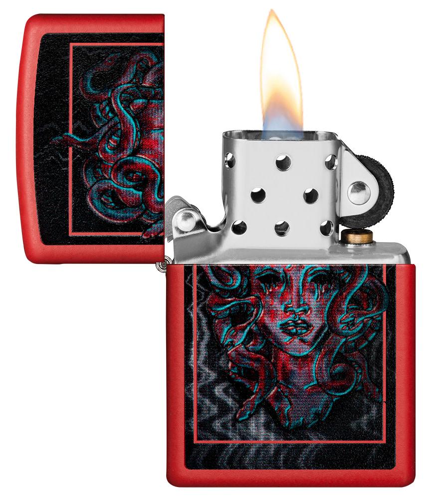Zippo Medusa Design Red Matte Windproof Lighter