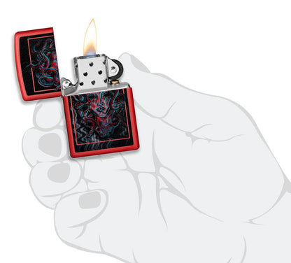 Zippo Medusa Design Red Matte Windproof Lighter