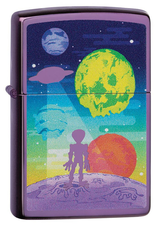 Zippo Alien Worlds High Polish Purple Windproof Lighter